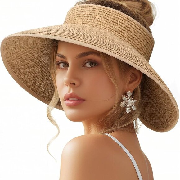 Beach Sun Hats for Women, Straw Hat for Women UPF 50+ UV Sun Protection Summer H - Picture 1 of 7